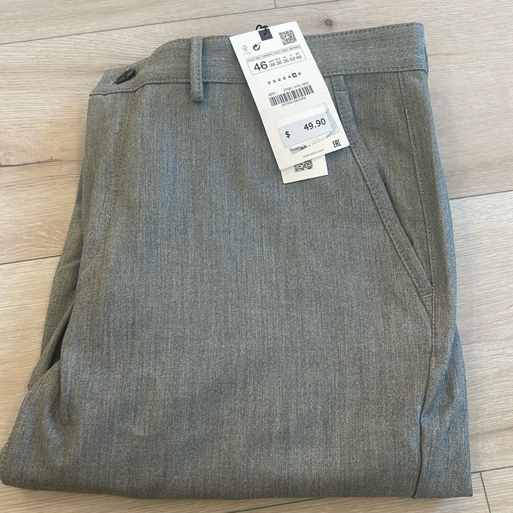 Men’s Zara, Gray Pants, US 36, NWT